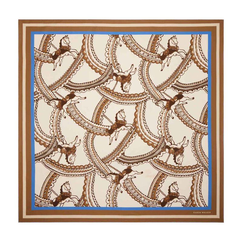 Karen Walker Carousel Classic Silk Scarf Cream Multi image number 2